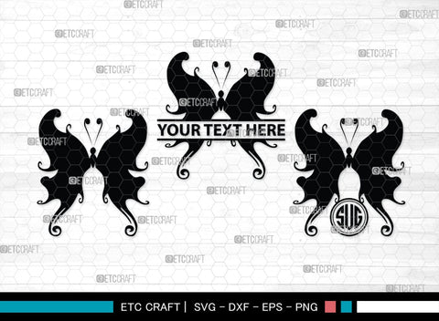 Butterfly Monogram, Butterfly Silhouette, Butterfly SVG, Bloodworm Svg, Dragonfly Svg, Butterfly Wings Svg, SB00233 SVG ETC Craft 