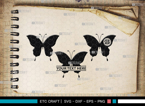 Butterfly Monogram, Butterfly Silhouette, Butterfly SVG, Bloodworm Svg, Dragonfly Svg, Butterfly Wings Svg, SB00233 SVG ETC Craft 