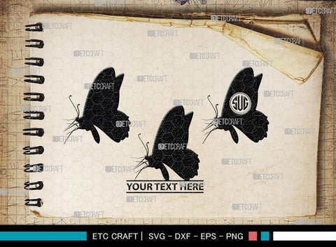 Butterfly Monogram, Butterfly Silhouette, Butterfly SVG, Bloodworm Svg, Dragonfly Svg, Butterfly Wings Svg, SB00233 SVG ETC Craft 