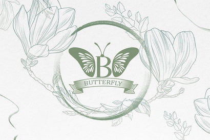 Butterfly Monogram Font Poen1983 