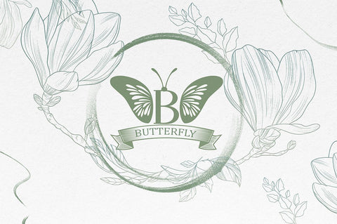 Butterfly Monogram Font Poen1983 