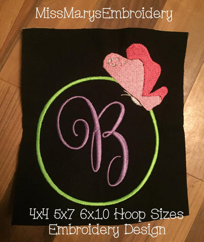 Butterfly Monogram Frame Embroidery Embroidery/Applique MissMarysEmbroidery 