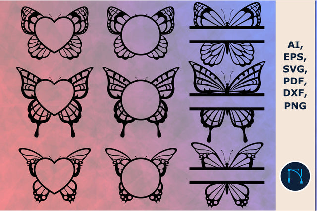 Butterfly Monogram Frame SVG bundle SVG MD JOYNAL ABDIN 