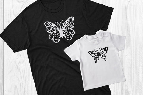 butterfly monogram split SVG dadan_pm 