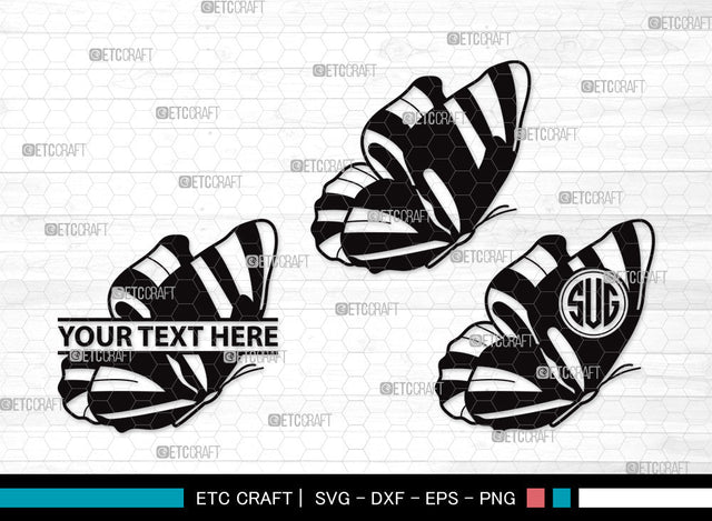 Butterfly Monogram SVG | Butterfly Stencil Svg | Butterflies Svg | Monarch Butterfly Svg | Butterfly Monogram SVG ETC Craft 