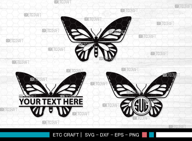 Butterfly Monogram SVG | Butterfly Stencil Svg | Butterflies Svg | Monarch Butterfly Svg | Butterfly Monogram SVG ETC Craft 