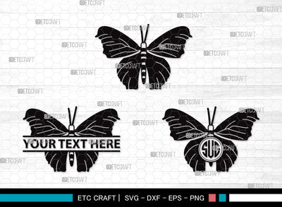 Butterfly Monogram SVG | Butterfly Stencil Svg | Butterflies Svg | Monarch Butterfly Svg | Butterfly Monogram SVG ETC Craft 