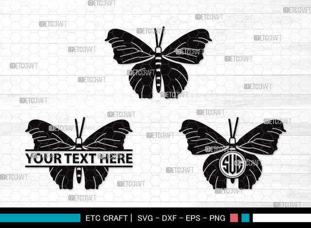 Butterfly Monogram SVG | Butterfly Stencil Svg | Butterflies Svg | Monarch Butterfly Svg | Butterfly Monogram SVG ETC Craft 