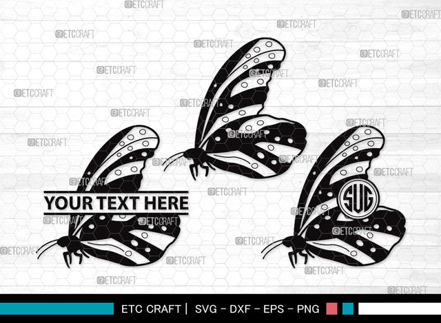 Butterfly Monogram SVG | Butterfly Stencil Svg | Butterflies Svg | Monarch Butterfly Svg | Butterfly Monogram SVG ETC Craft 