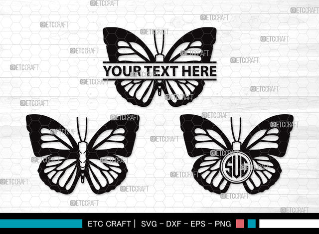 Butterfly Monogram SVG | Butterfly Stencil Svg | Butterflies Svg | Monarch Butterfly Svg | Butterfly Monogram SVG ETC Craft 