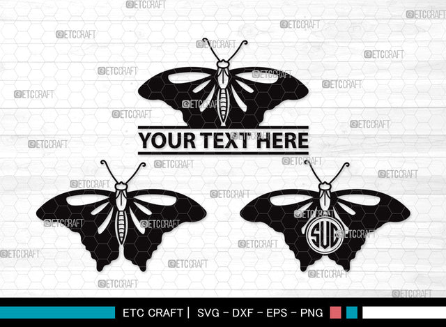 Butterfly Monogram SVG | Butterfly Stencil Svg | Butterflies Svg | Monarch Butterfly Svg | Butterfly Monogram SVG ETC Craft 