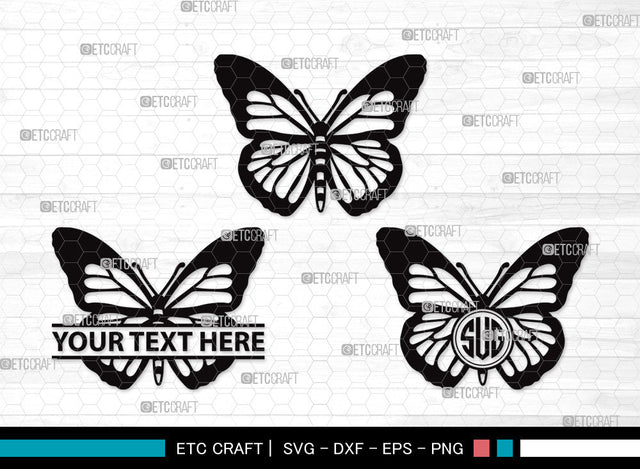 Butterfly Monogram SVG | Butterfly Stencil Svg | Butterflies Svg | Monarch Butterfly Svg | Butterfly Monogram SVG ETC Craft 