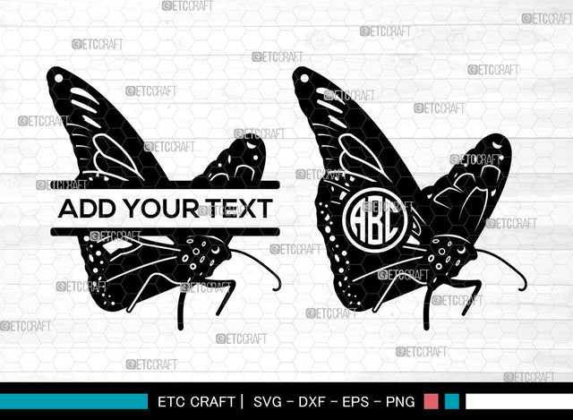 Butterfly Monogram SVG, Butterfly Stencil svg, Monarch Butterfly Svg, Split Monogram Svg, Circle Monogram Svg, Butterfly Bundle Svg, Butterfly Svg SVG ETC Craft 