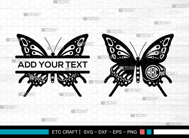 Butterfly Monogram SVG, Butterfly Stencil svg, Monarch Butterfly Svg, Split Monogram Svg, Circle Monogram Svg, Butterfly Bundle Svg, Butterfly Svg SVG ETC Craft 
