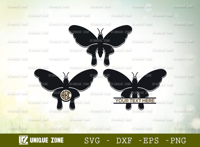 Butterfly Monogram SVG Cut File, Butterfly Bundle Svg, Butterfly Wing svg, Layered Butterfly Svg, Monarch Svg, Butterflies Svg, Butterfly Silhouette SVG Unique Zone 