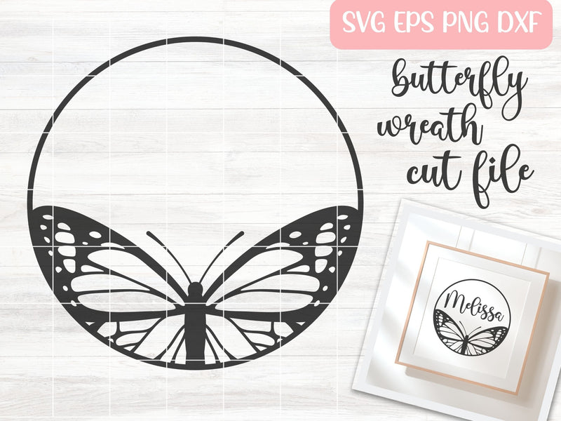 Butterfly Monogram SVG Cut File, Monarch Butterfly SVG, Butterfly Circle SVG SVG Apple Grove Designs 