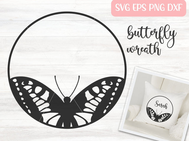 Butterfly Monogram SVG Cut File, Swallowtail Butterfly SVG, Butterfly Circle SVG SVG Apple Grove Designs 