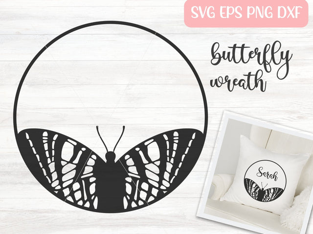 Butterfly Monogram SVG Cut File, Swallowtail Butterfly SVG, Butterfly Circle SVG SVG Apple Grove Designs 