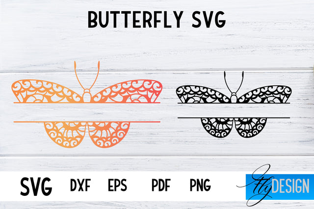 Butterfly Monogram SVG Design | Paper Cut SVG Design SVG Fly Design 