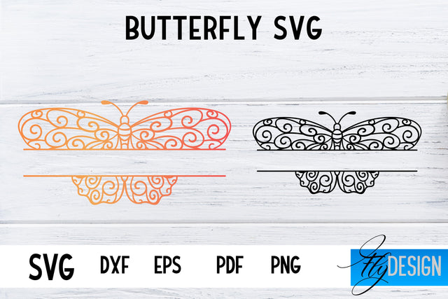 Butterfly Monogram SVG Design | Paper Cut SVG Design SVG Fly Design 