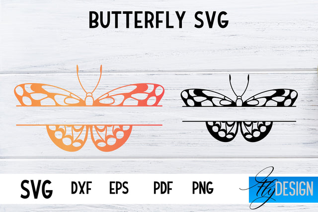 Butterfly Monogram SVG Design | Paper Cut SVG Design SVG Fly Design 