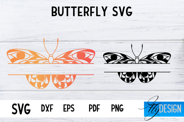 Butterfly Monogram SVG Design | Paper Cut SVG Design SVG Fly Design 