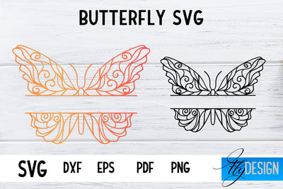 Butterfly Monogram SVG Design | Paper Cut SVG Design SVG Fly Design 