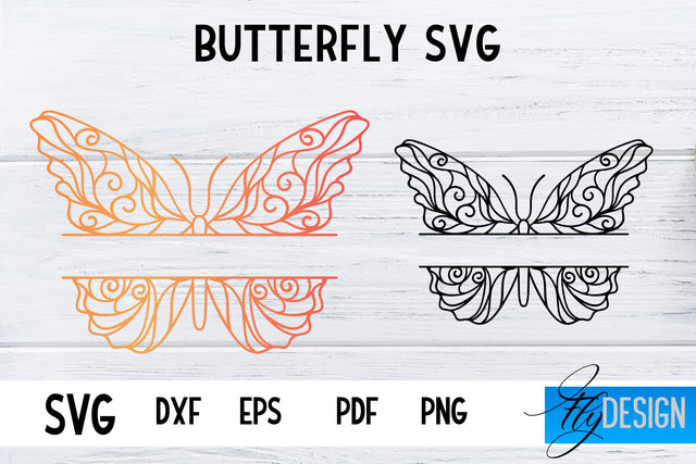 Butterfly Monogram SVG Design | Paper Cut SVG Design SVG Fly Design 