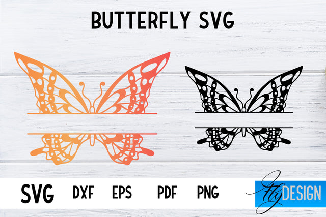 Butterfly Monogram SVG Design | Paper Cut SVG Design SVG Fly Design 