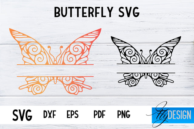 Butterfly Monogram SVG Design | Paper Cut SVG Design SVG Fly Design 