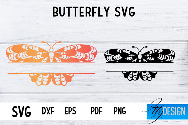 Butterfly Monogram SVG Design | Paper Cut SVG Design SVG Fly Design 