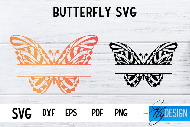 Butterfly Monogram SVG Design | Paper Cut SVG Design SVG Fly Design 