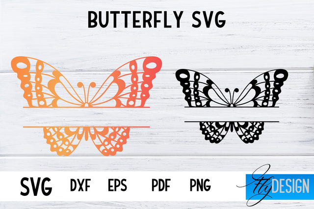 Butterfly Monogram SVG Design | Paper Cut SVG Design SVG Fly Design 