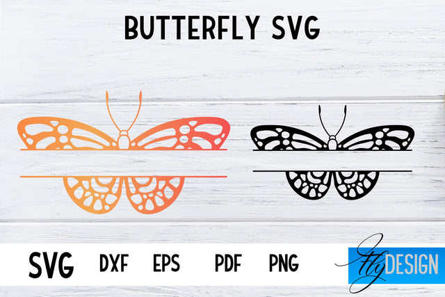 Butterfly Monogram SVG Design | Paper Cut SVG Design SVG Fly Design 