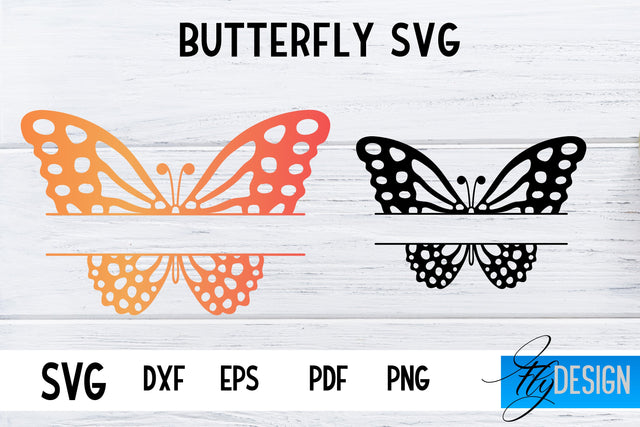 Butterfly Monogram SVG Design | Paper Cut SVG Design SVG Fly Design 