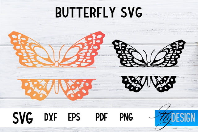 Butterfly Monogram SVG Design | Paper Cut SVG Design SVG Fly Design 
