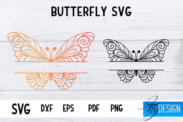 Butterfly Monogram SVG Design | Paper Cut SVG Design SVG Fly Design 
