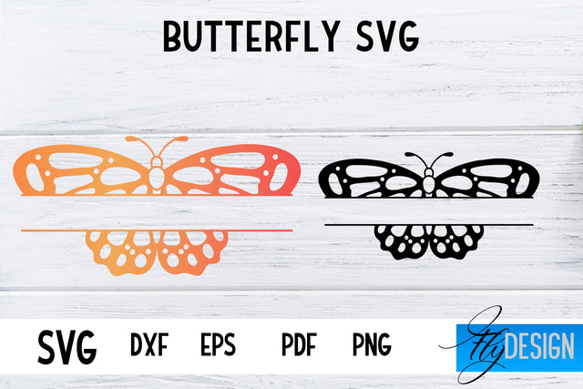 Butterfly Monogram SVG Design | Paper Cut SVG Design SVG Fly Design 