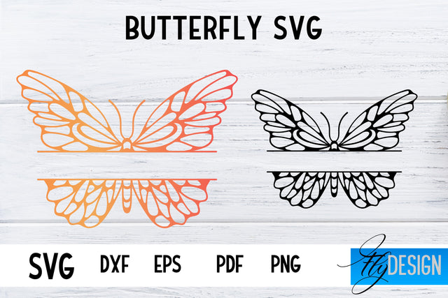 Butterfly Monogram SVG Design | Paper Cut SVG Design SVG Fly Design 