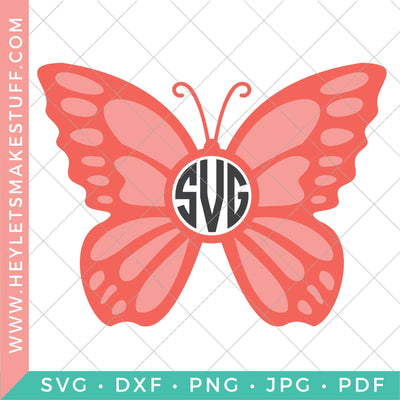 Butterfly Monogram SVG SVG Hey Let's Make Stuff 