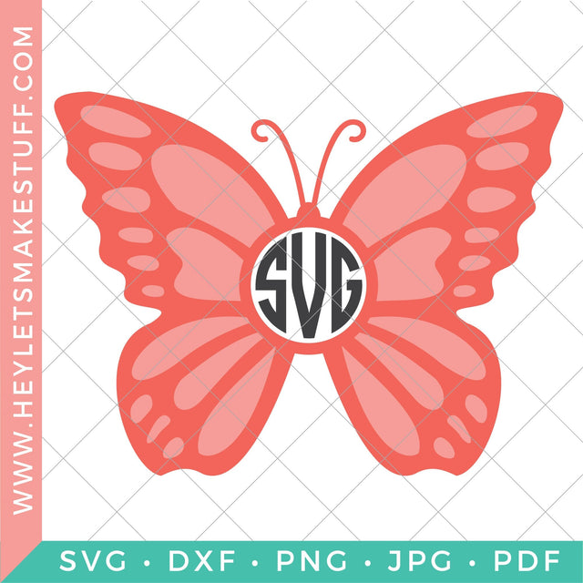 Butterfly Monogram SVG SVG Hey Let's Make Stuff 