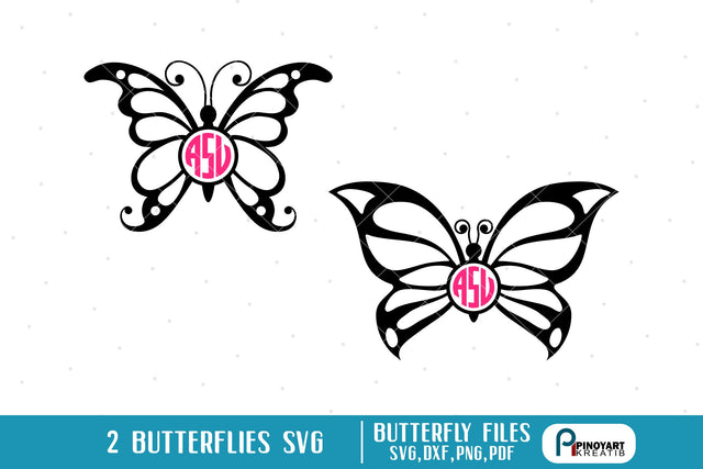 Butterfly Monogram Svg SVG Pinoyart Kreatib 