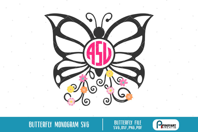 Butterfly Monogram Svg SVG Pinoyart Kreatib 
