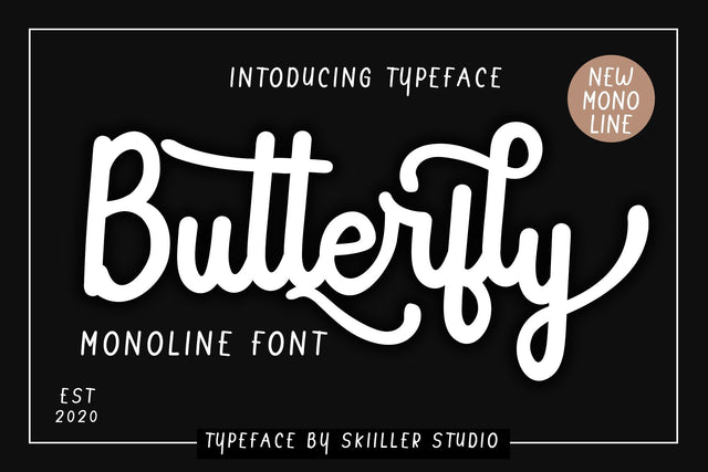 Butterfly Monoline Script Font Font Skiiller_Std 
