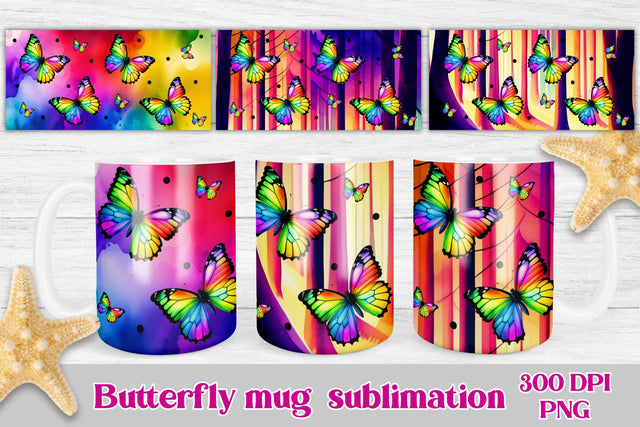 Butterfly mug sublimation | Mug sublimation wrap Sublimation Svetana Studio 
