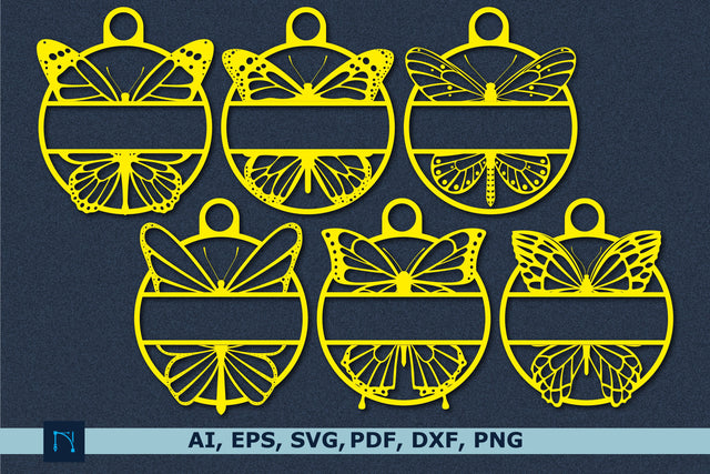 Butterfly Name Ornament laser cut bundle SVG MD JOYNAL ABDIN 