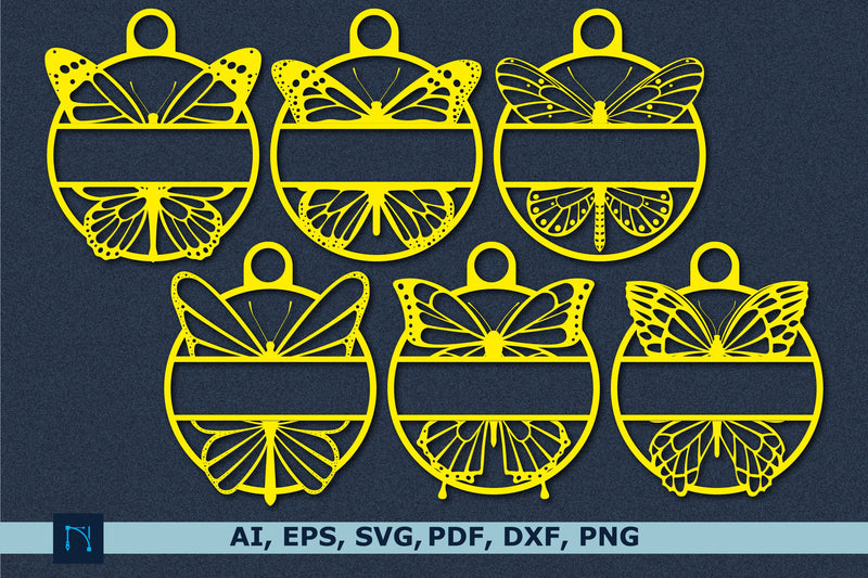 Butterfly Name Ornament laser cut bundle SVG MD JOYNAL ABDIN 