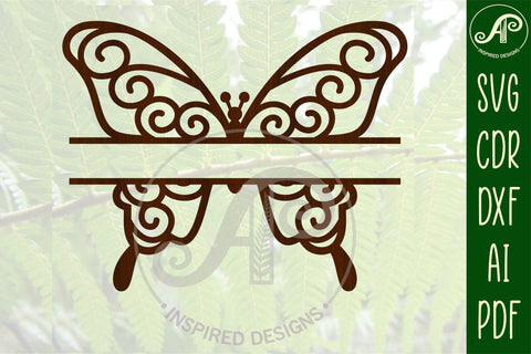 Butterfly Name sign svg laser cut template bundle SVG APInspireddesigns 