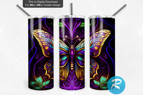 Butterfly Neon 20 oz / 30 oz Tumbler PNG Sublimation Regulrcrative 