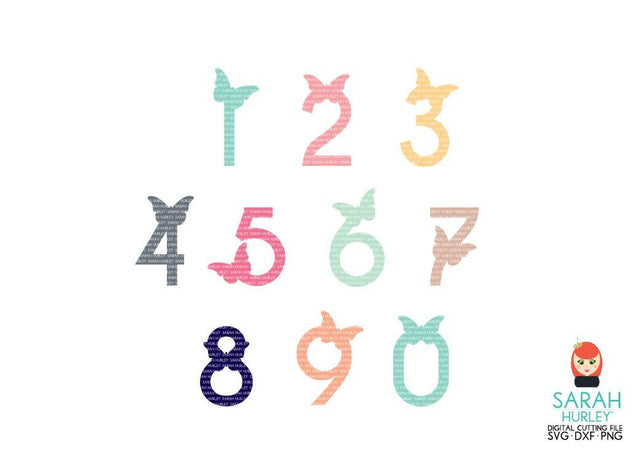 Butterfly Numbers SVG Sarah Hurley 